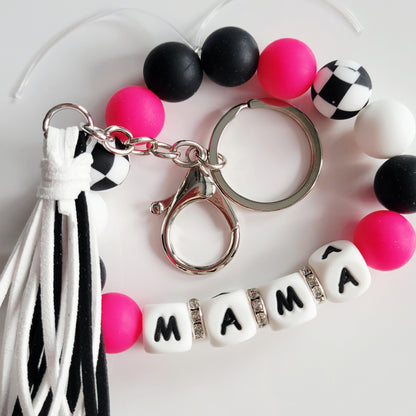 Custom Mama Mom Wife Silicone Bead Wristlet