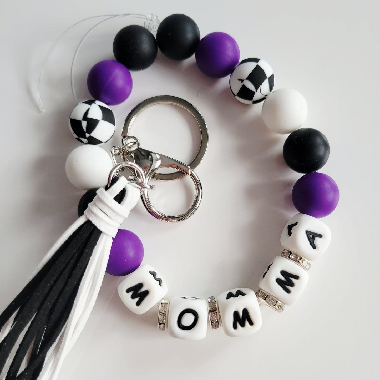 Custom Mama Mom Wife Silicone Bead Wristlet