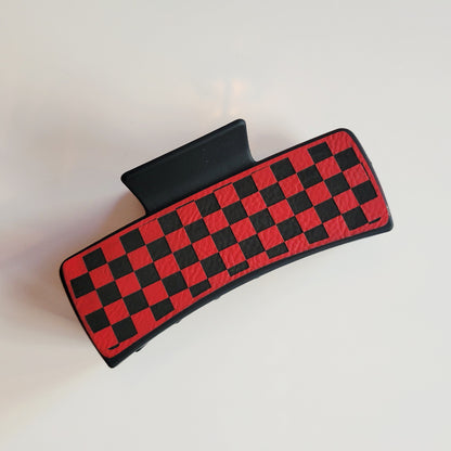 Checkered Hair Claw Clip