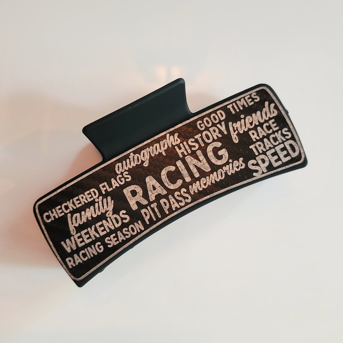 LARGE Race Words Hair Claw Clip