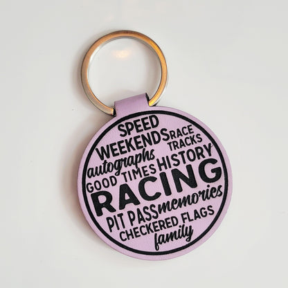 Race Words Leatherette Key Fob