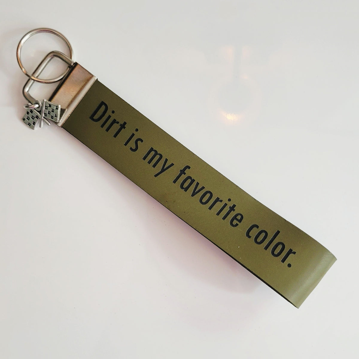 Engraved Leatherette Wristlet Key Fob