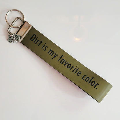 Engraved Leatherette Wristlet Key Fob