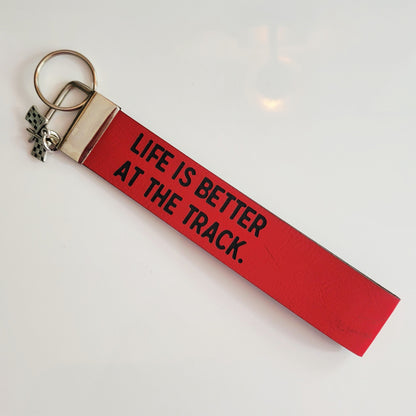 Engraved Leatherette Wristlet Key Fob