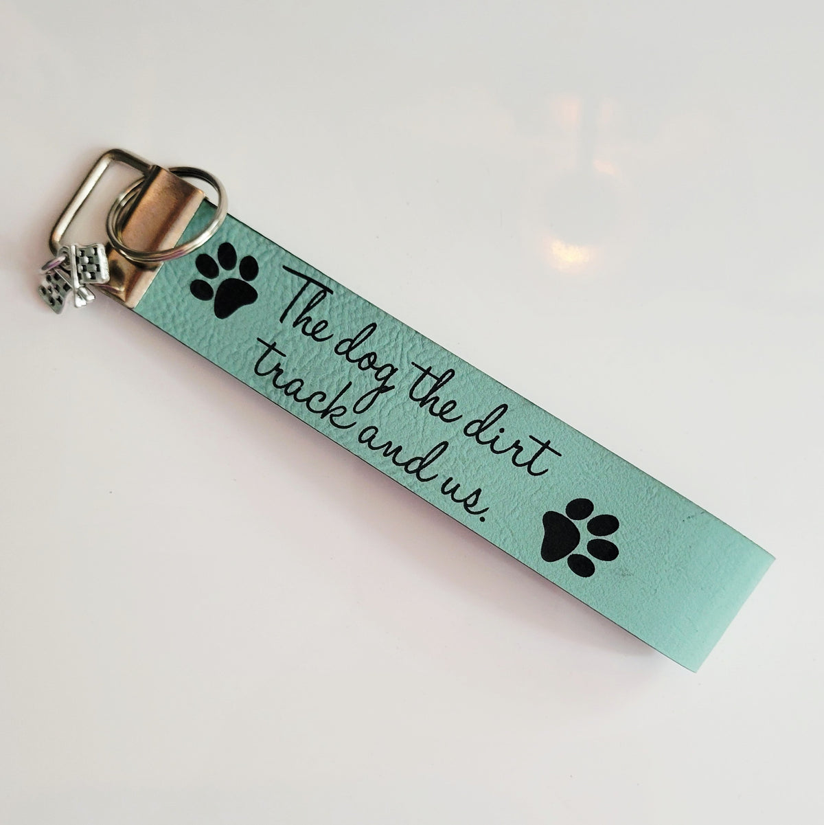 Engraved Leatherette Wristlet Key Fob