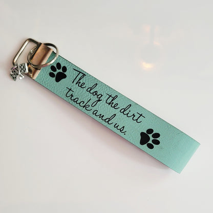 Engraved Leatherette Wristlet Key Fob