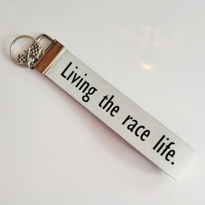 Engraved Leatherette Wristlet Key Fob