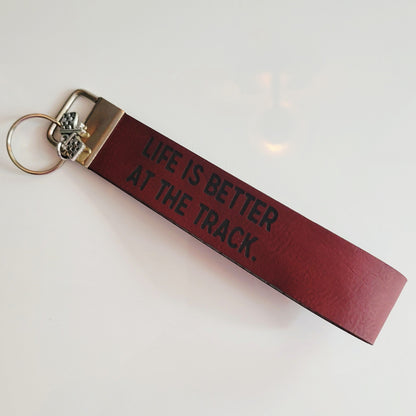 Engraved Leatherette Wristlet Key Fob