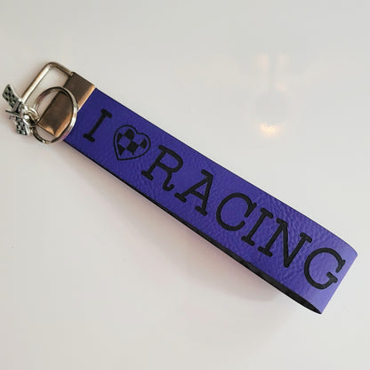Engraved Leatherette Wristlet Key Fob