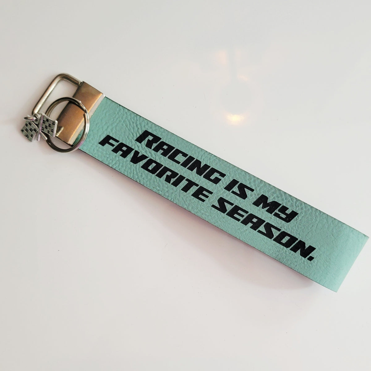 Engraved Leatherette Wristlet Key Fob