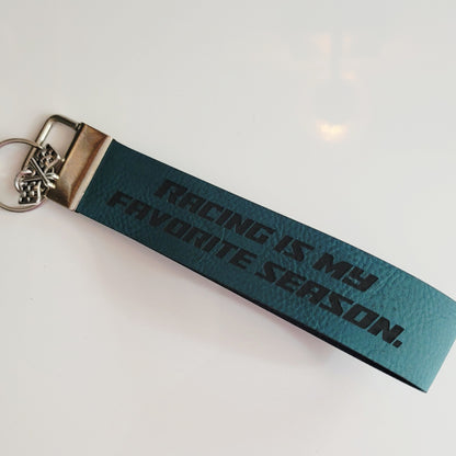 Engraved Leatherette Wristlet Key Fob