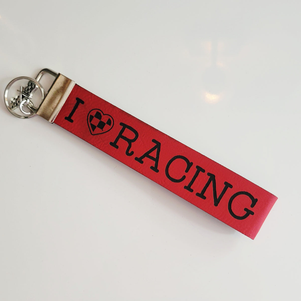 Engraved Leatherette Wristlet Key Fob