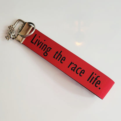 Engraved Leatherette Wristlet Key Fob