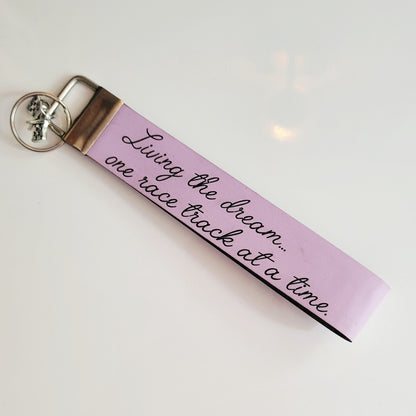 Engraved Leatherette Wristlet Key Fob