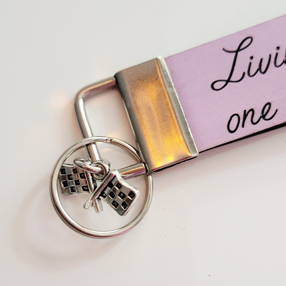 Engraved Leatherette Wristlet Key Fob