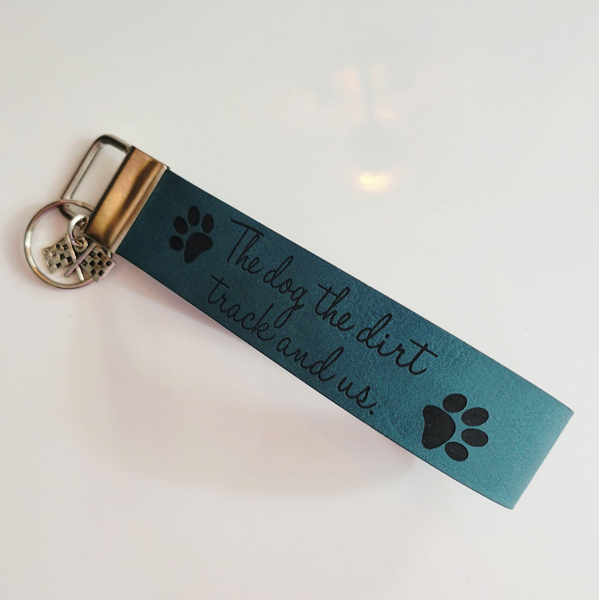 Engraved Leatherette Wristlet Key Fob