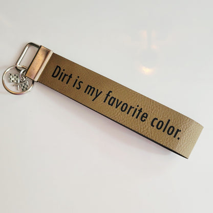 Engraved Leatherette Wristlet Key Fob
