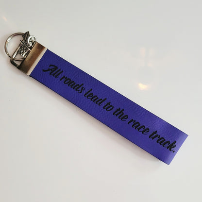 Engraved Leatherette Wristlet Key Fob