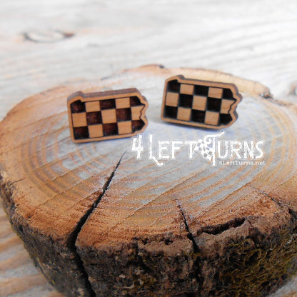 Checkered State Pierced Post Earrings